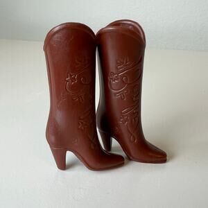 Vintage Barbie Brown Cowboy Cowgirl Boot Mattel 1980's County Fair Replacement